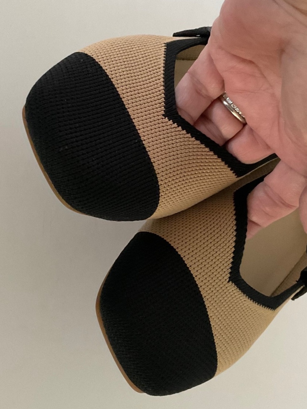 VIVAIA Margot Mary-Jane Square-Toe Ballet Flats Nude Peach/Black Size EU 39.5 - Picture 5 of 11